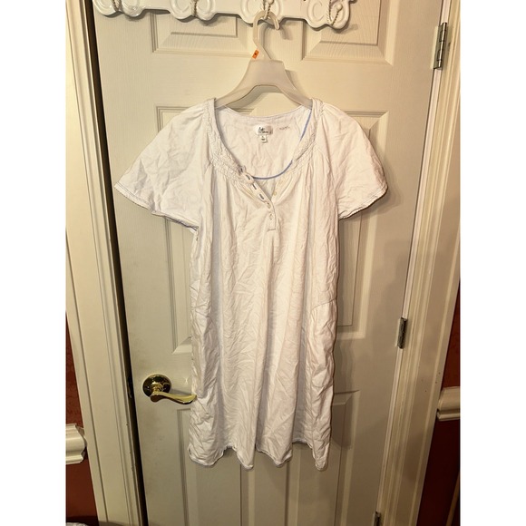 Aria Other - Aria Collection Women's White Short Sleeve Nightgown Size XL